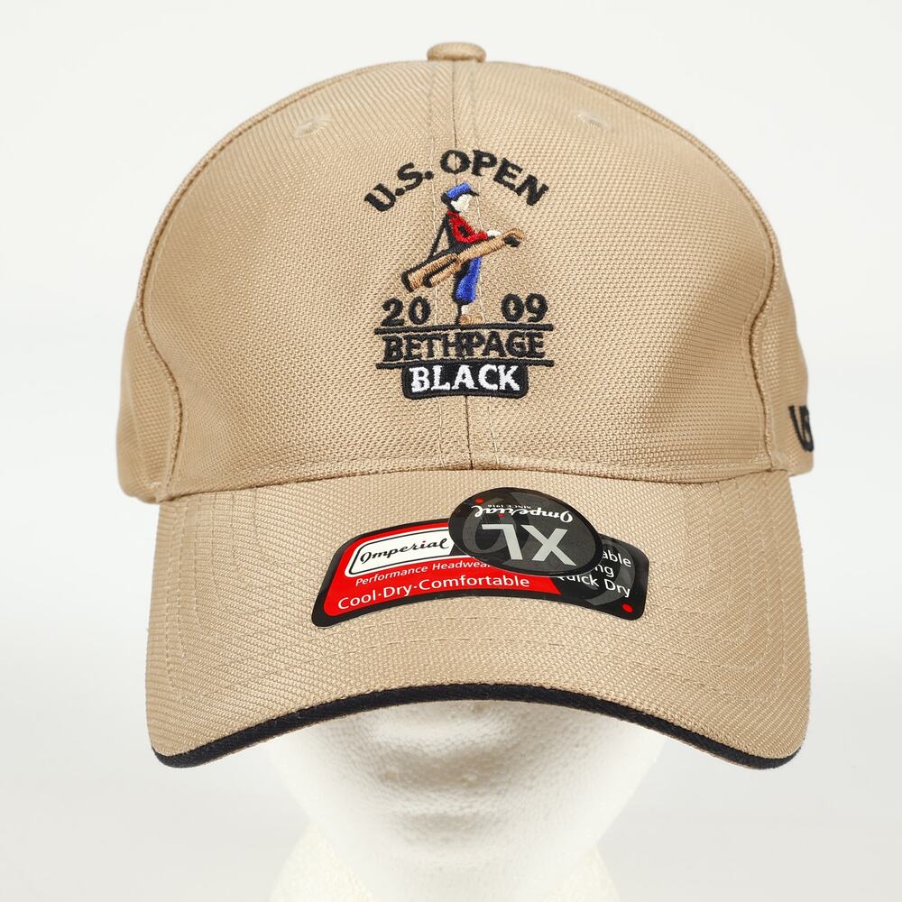 US Open 2009 Bethpage Black Imperial XL H&L Golf Hat Khaki Black NOS